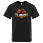 Cartoon-Dinosaur-tee-shirt-Printed-No-internet-T-shirt-men-dino-tshirt-funny-Harajuku-Tops-Jurassic